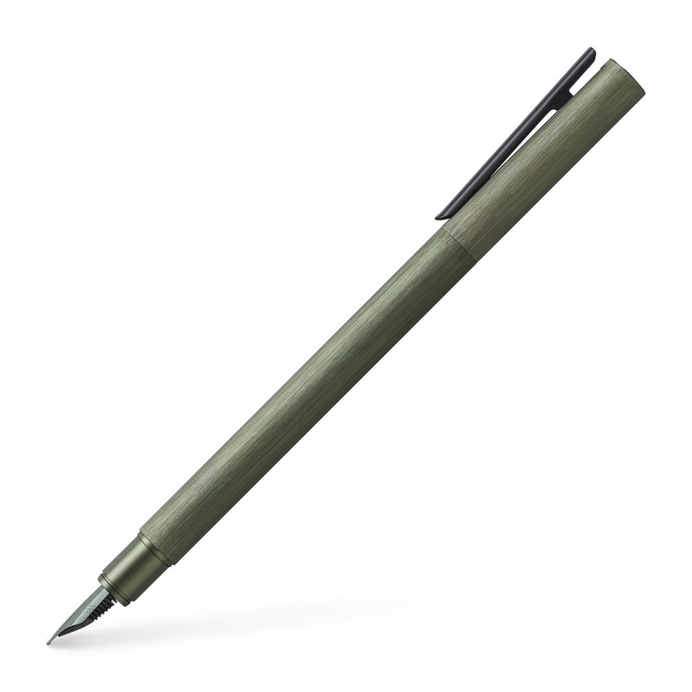 Faber-Castell Neo Slim Aluminium Olive Green Fountain Pen Med-Nib