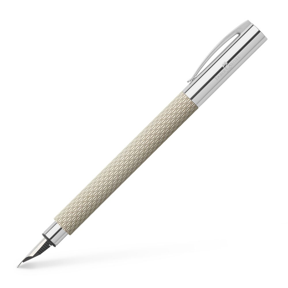 Faber-Castell Ambition OpArt White Sand Fountain Pen Med-Nib