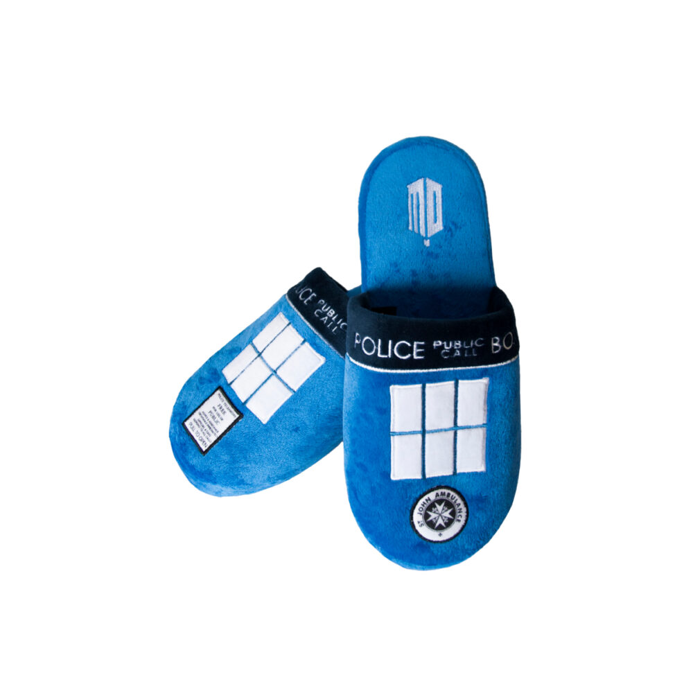 Doctor Who Tardis Men's Mule Slippers- UK 8-10