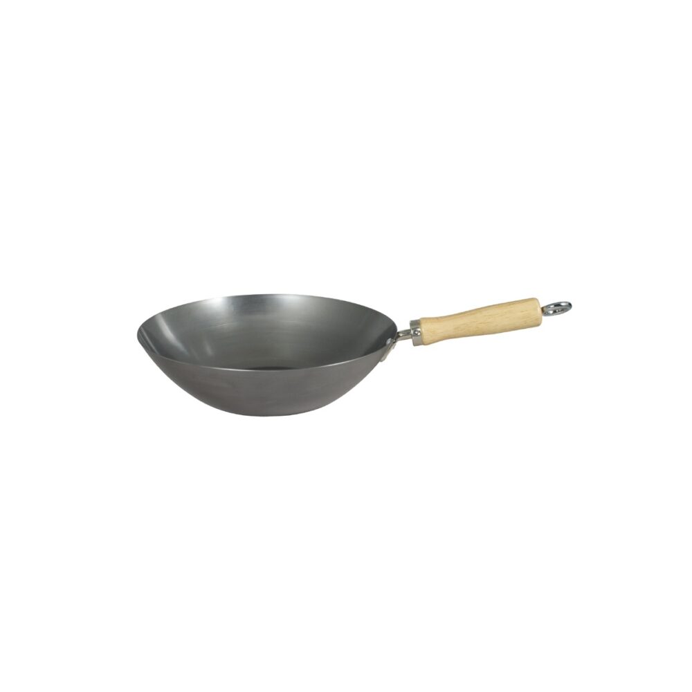 Dexam Standard Gauge Uncoated Carbon Steel Wok - 10.5"/27cm