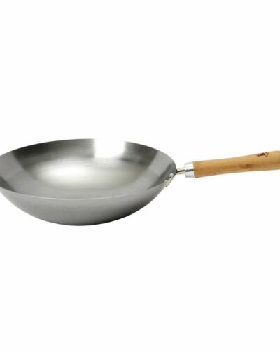 School of Wok Round Bottom Uncoated Carbon Steel Wok - 13"/33cm