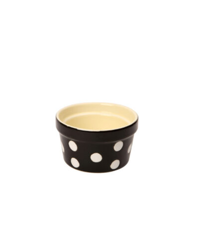 Dexam Round Polka Ramekin - Black - 8cm