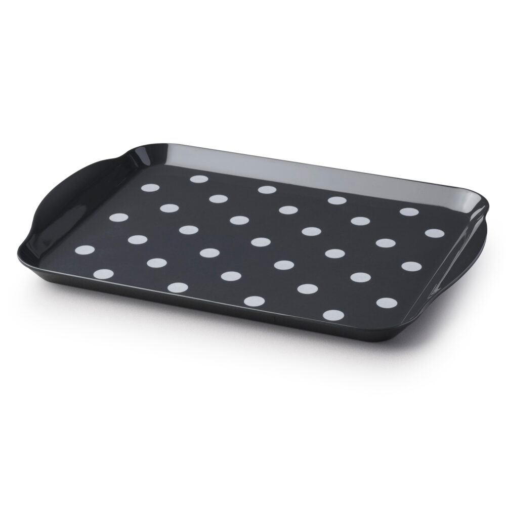 Zeal 39 x 24cm Dotty Tray -  Dark Grey