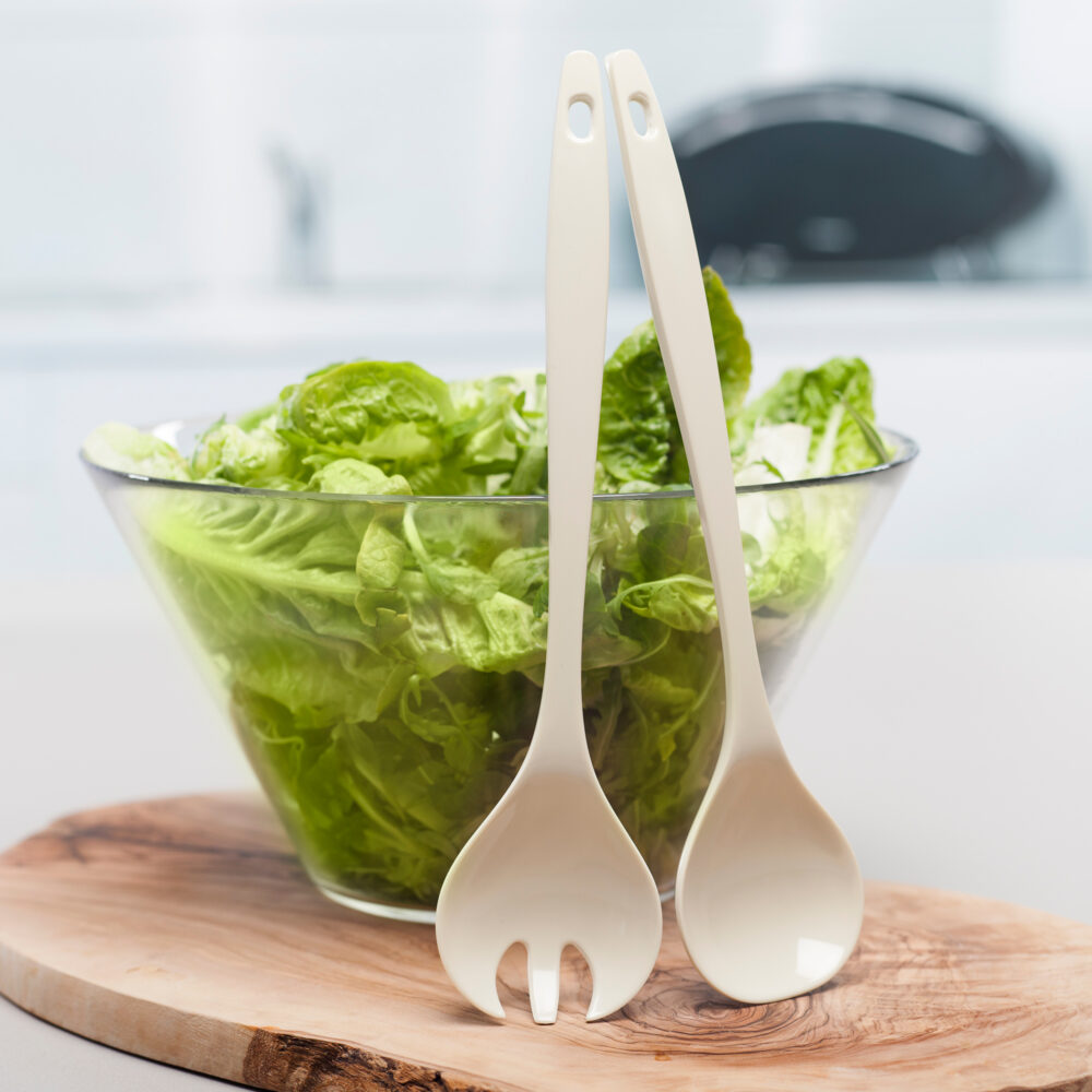 Zeal 28cm Salad Server Set - Cream