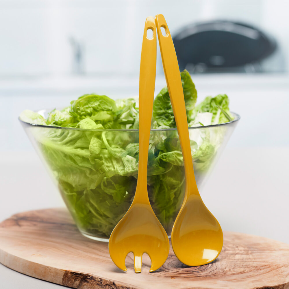 Zeal 28cm Salad Server Set - Mustard