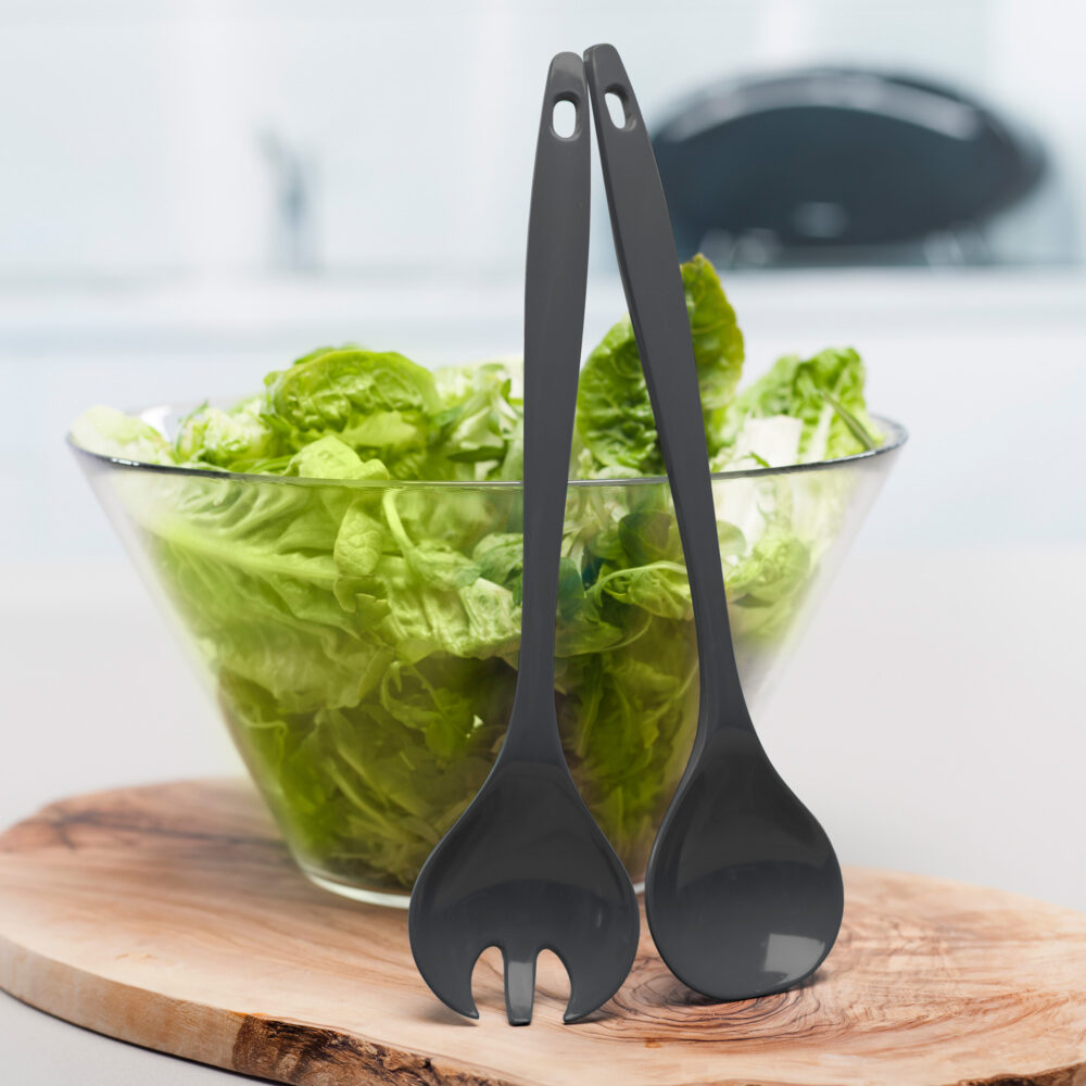 Zeal 28cm Salad Server Set - Dark Grey