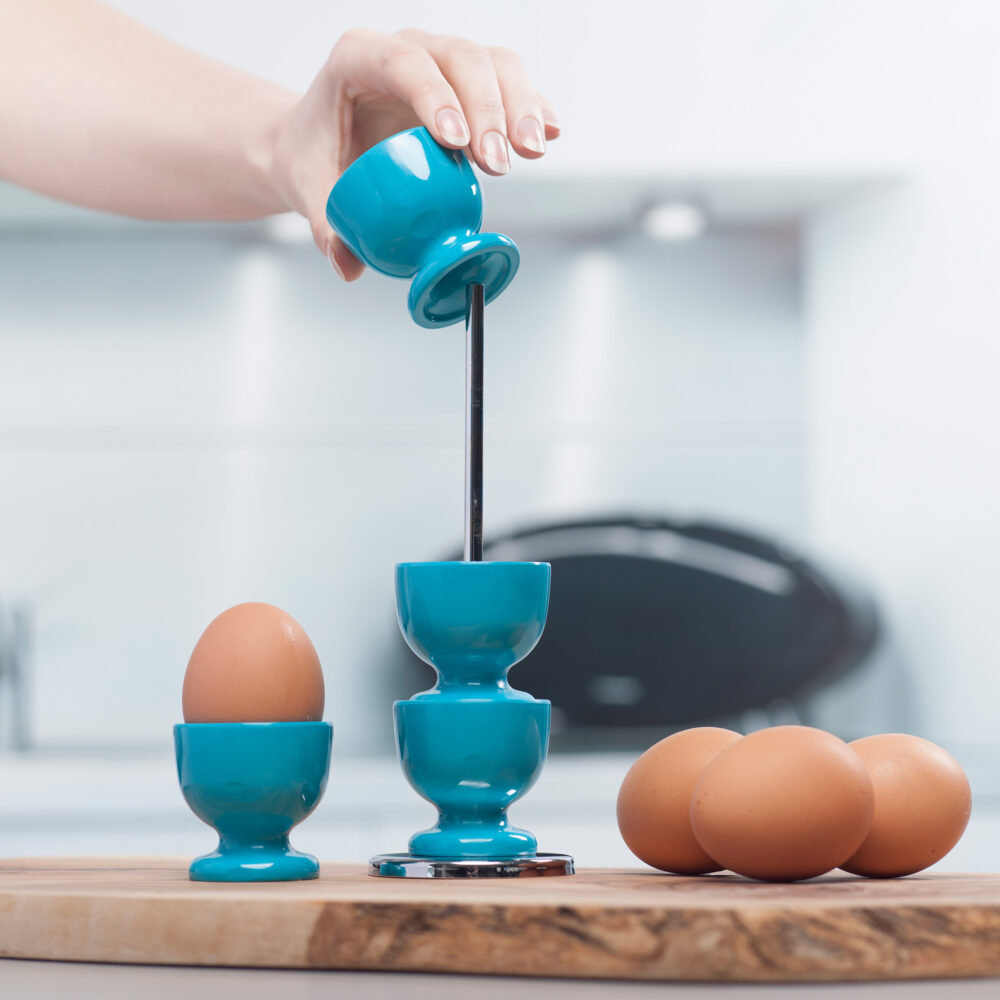 Zeal Stacking Egg Cups on Stand -  Aqua