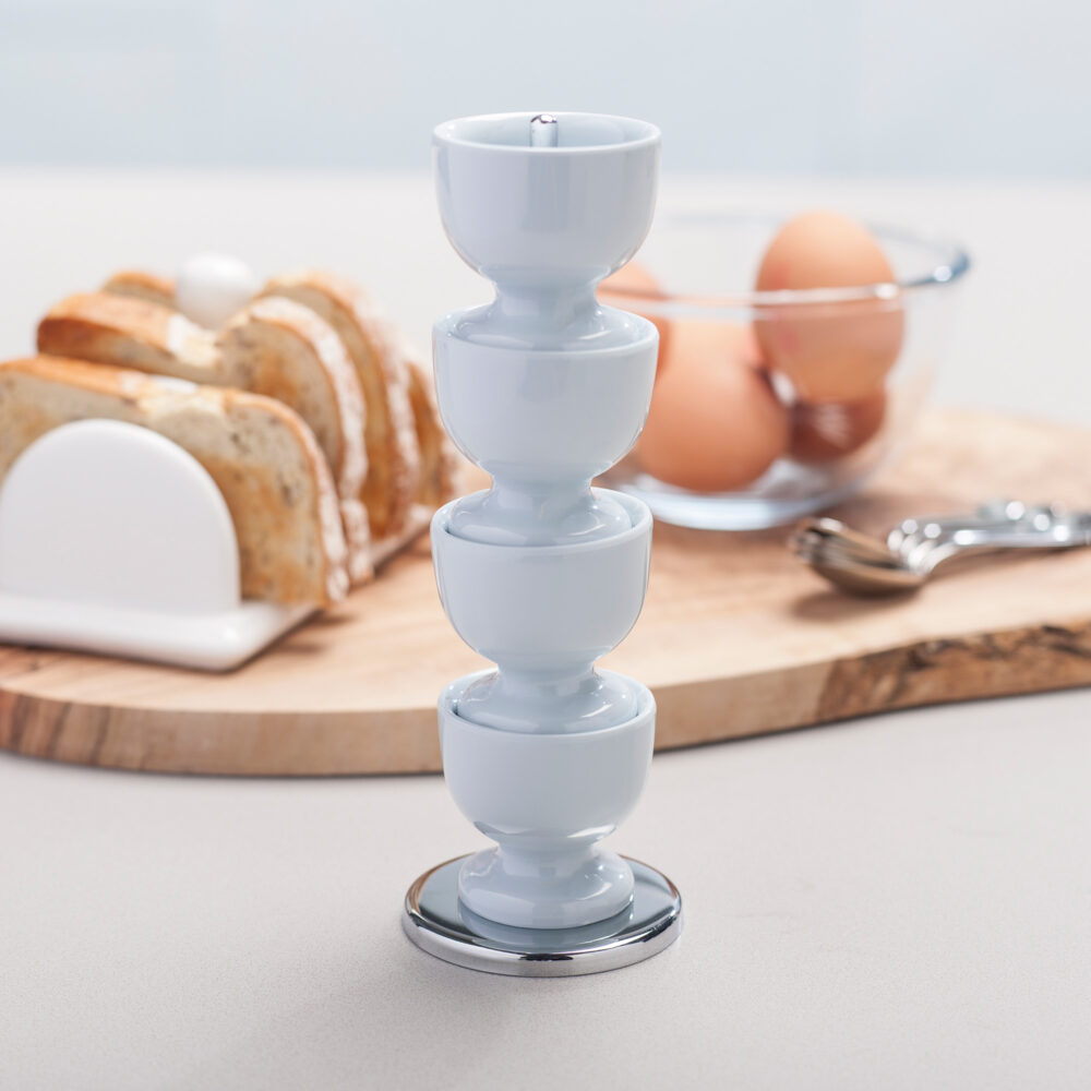 Zeal Stacking Egg Cups on Stand -  Duck Egg Blue