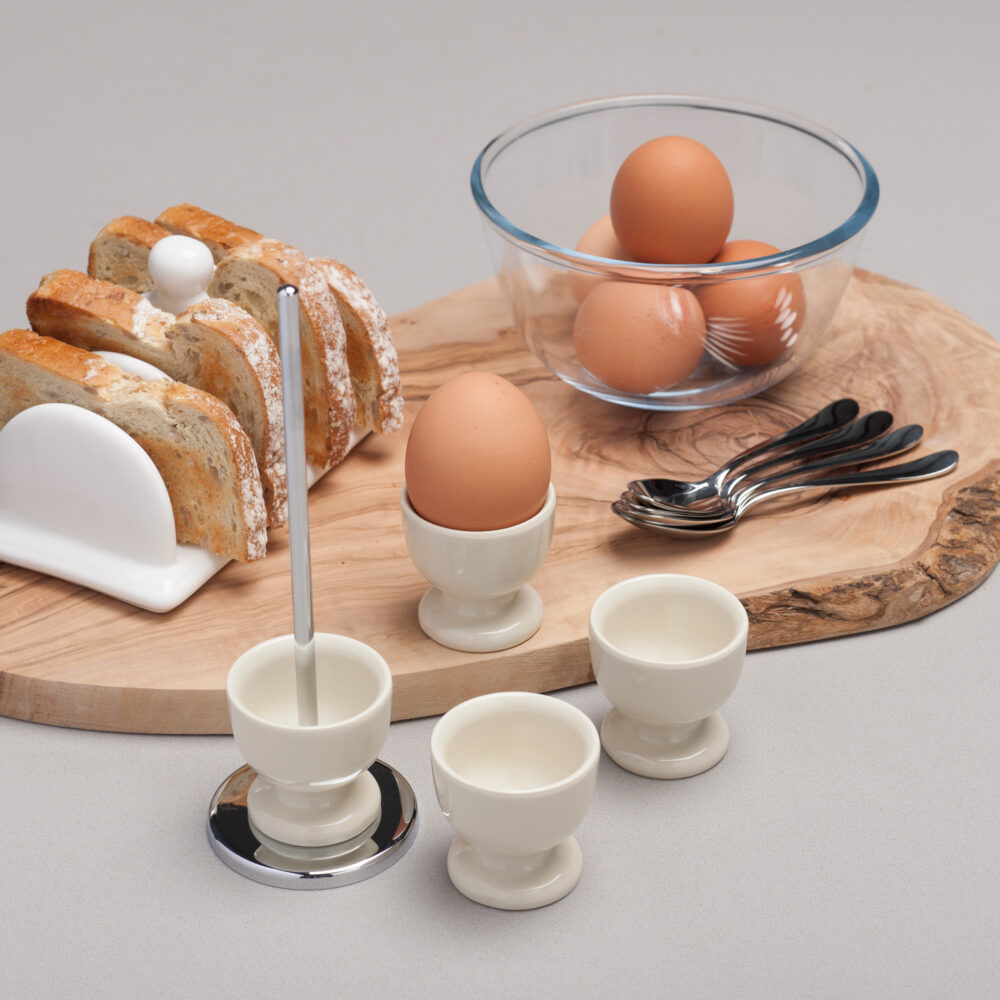 Zeal Stacking Egg Cups on Stand -  Cream