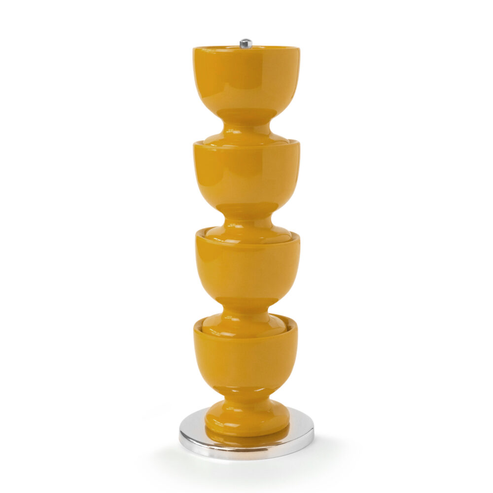 Zeal Stacking Egg Cups on Stand -  Mustard