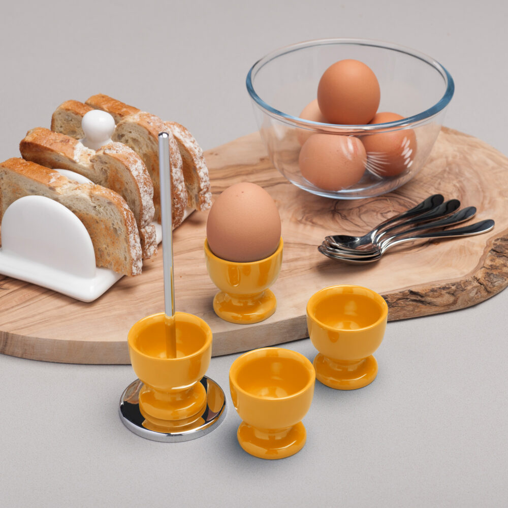 Zeal Stacking Egg Cups on Stand -  Mustard