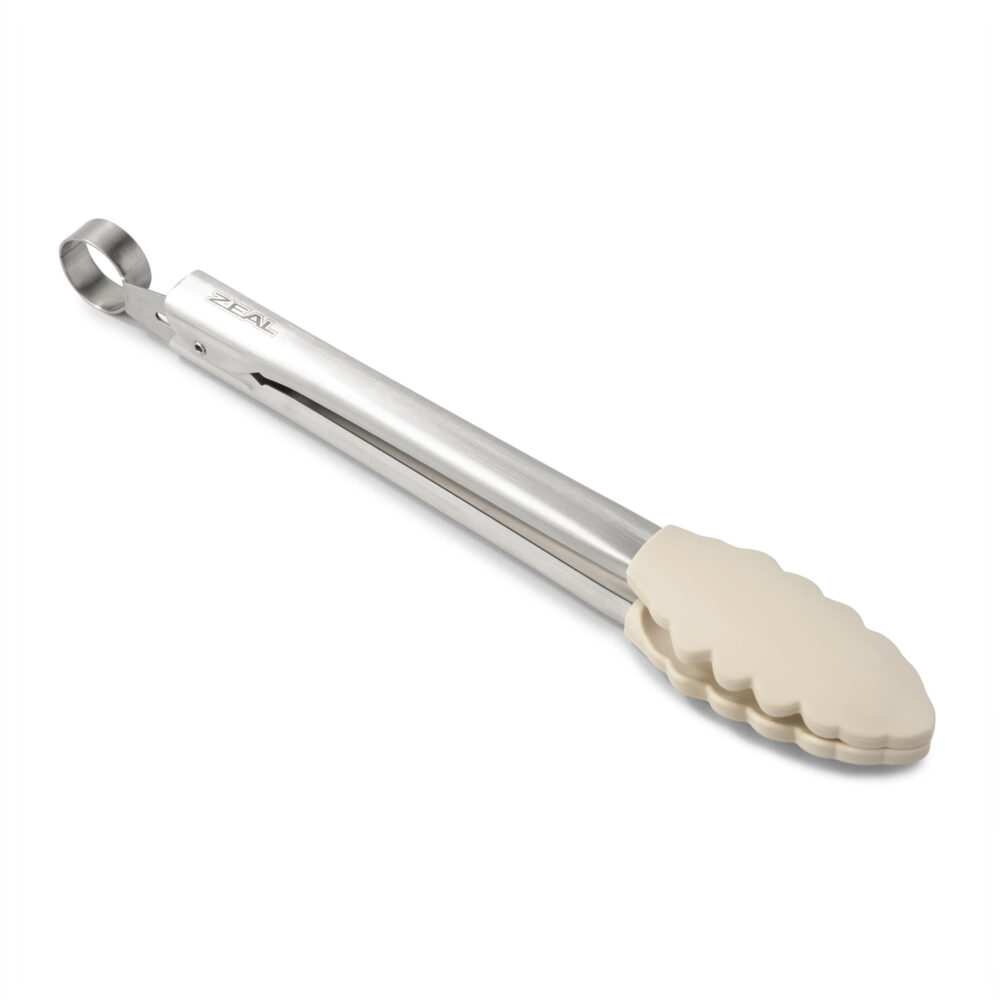 Zeal 25cm Silicone Cooks Tongs -  Cream