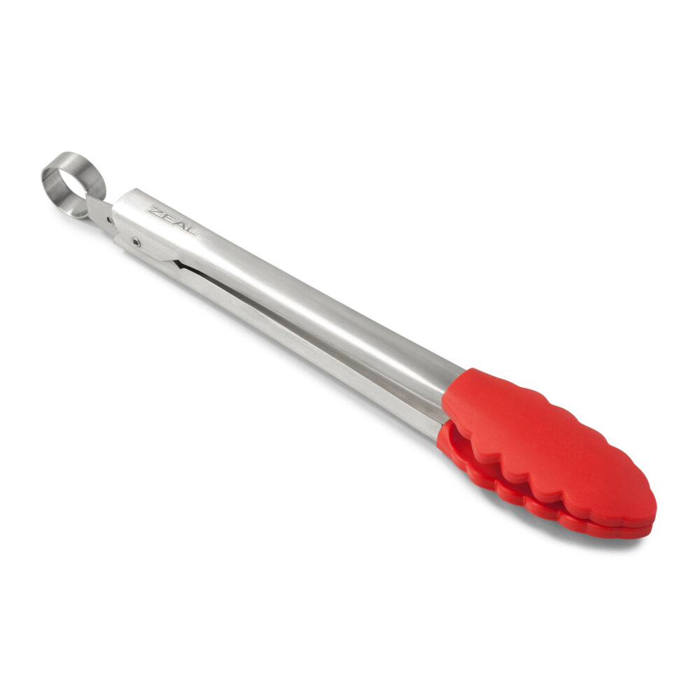 Zeal 25cm Silicone Cooks Tongs -  Red