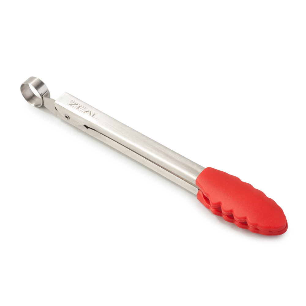 Zeal 20cm Silicone Cooks Tongs -  Red