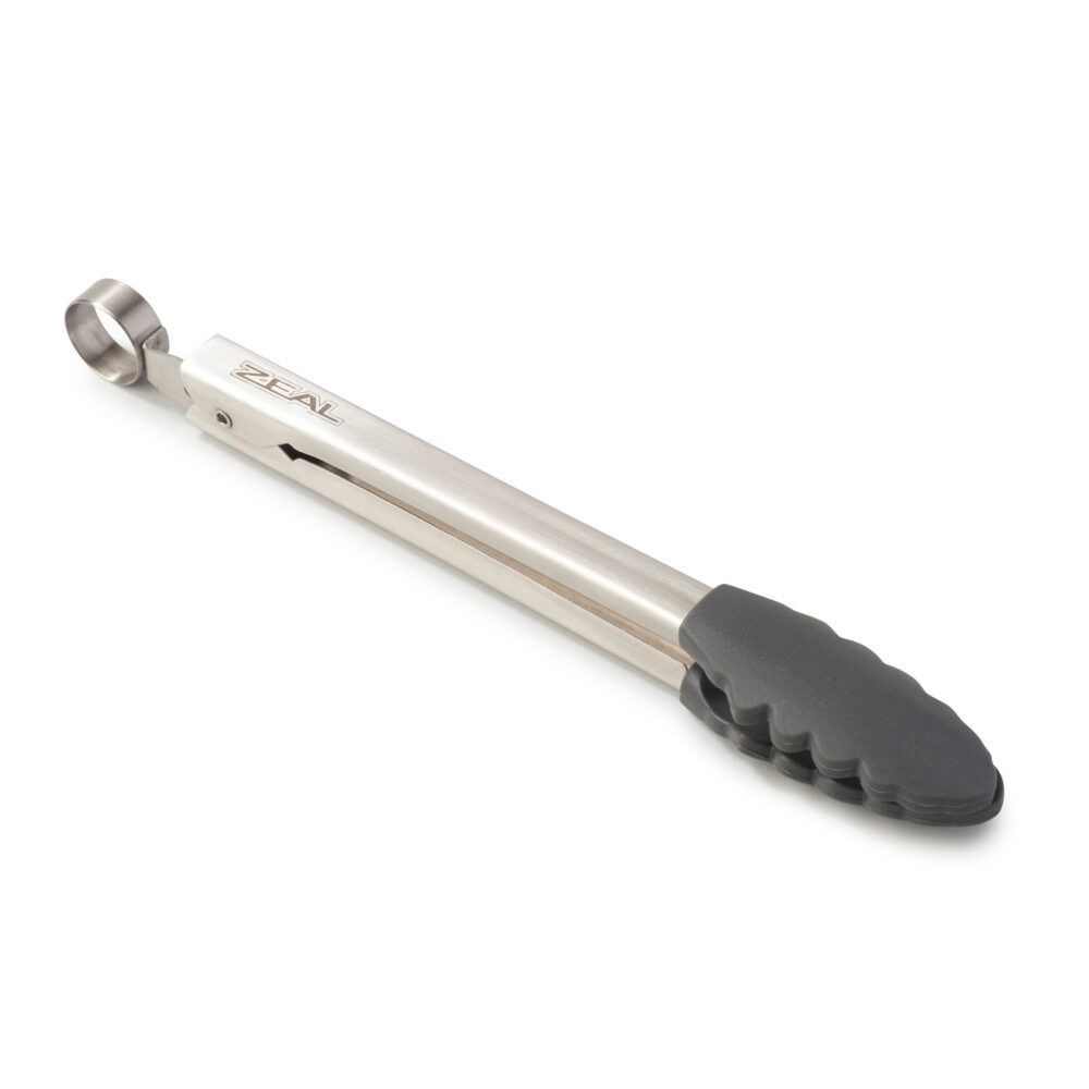 Zeal 20cm Silicone Cooks Tongs -  Dark Grey