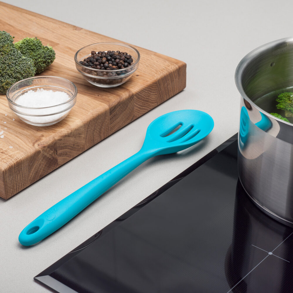 Zeal 28cm Silicone Slotted Spoon - Aqua