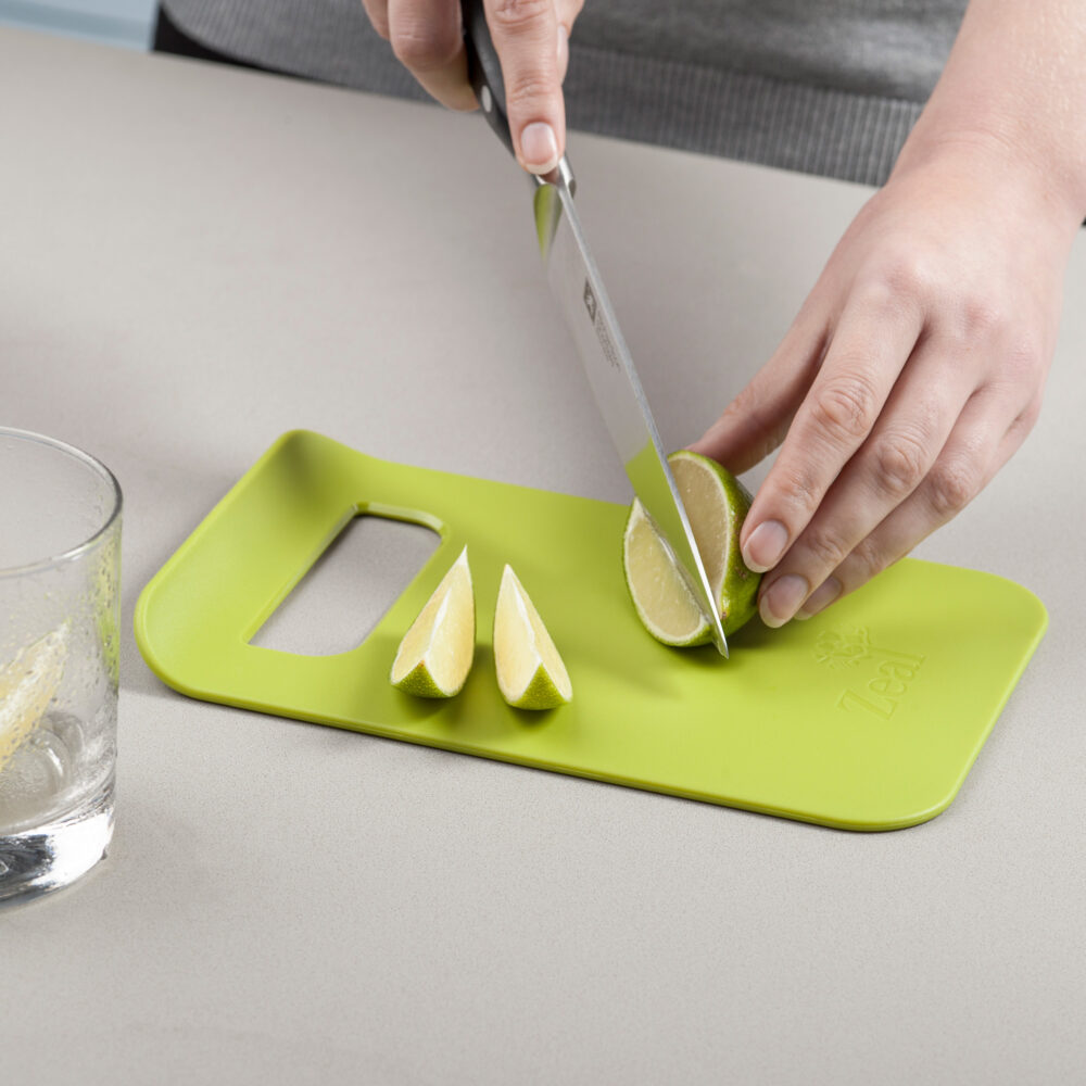 Zeal 22 x 15cm Straight to Pan Slim Chopping Board - Lime