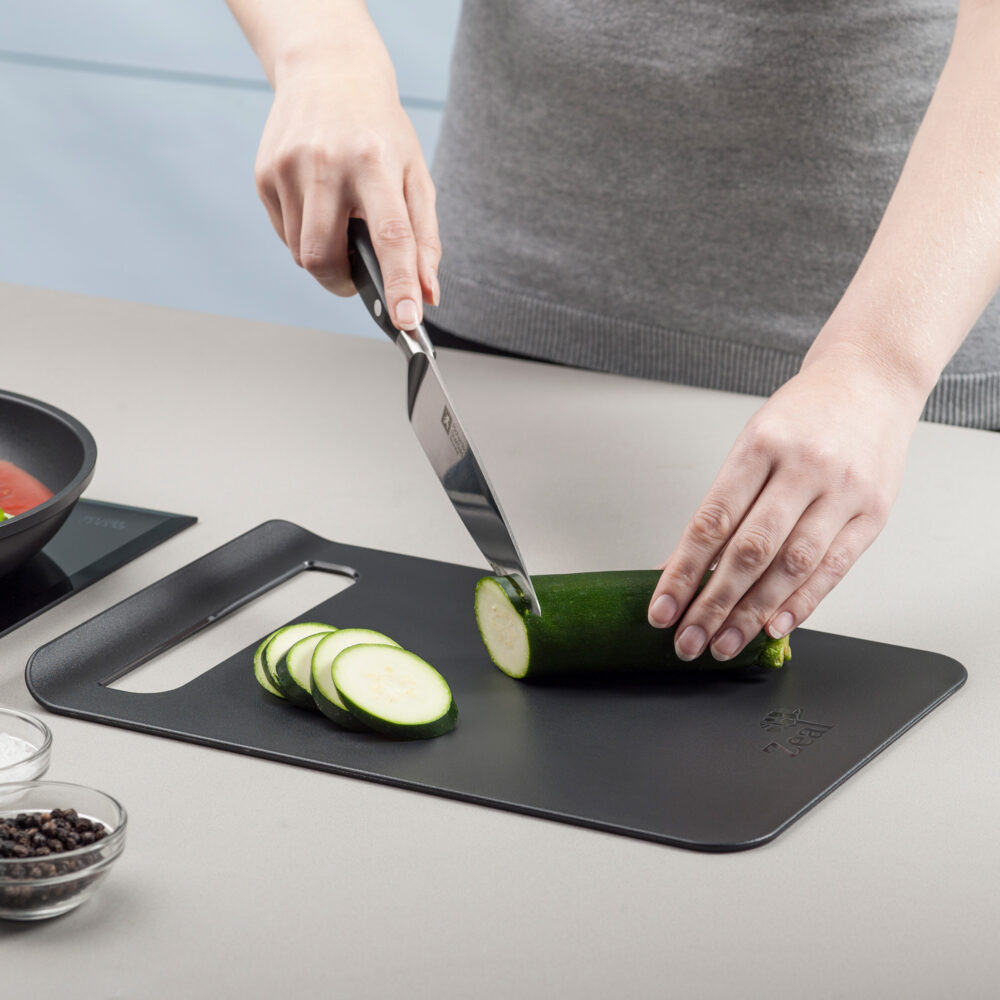 Zeal 34 x 23cm Straight to Pan Slim Chopping Board - Black