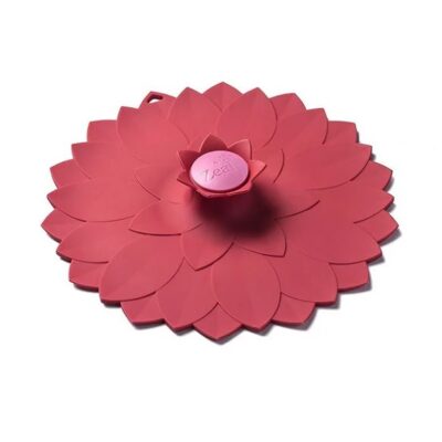 Zeal 23cm Silicone Natures Petal Pan Lid -  Red