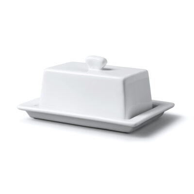 WM Bartleet & Sons 18 x 13cm Porcelain Butter Dish -  White