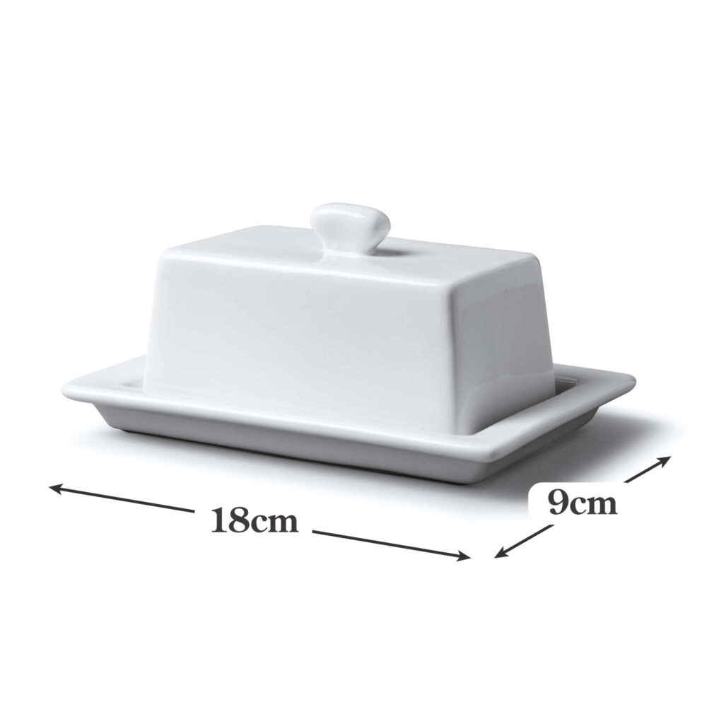 WM Bartleet & Sons 18 x 13cm Porcelain Butter Dish -  White