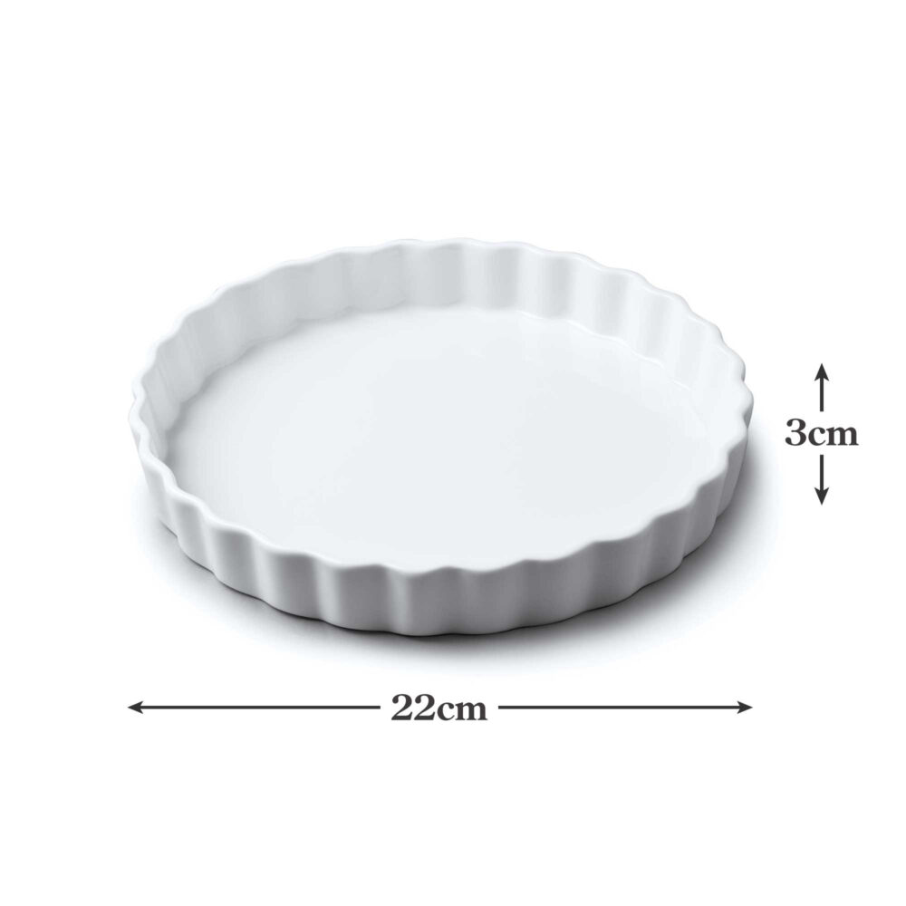 WM Bartleet & Sons 22cm Porcelain Flan Dish -  White