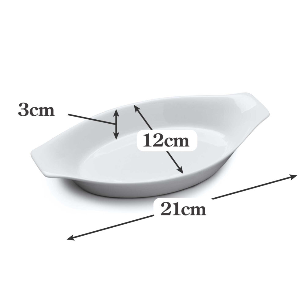 WM Bartleet & Sons 21 x 12cm Porcelain Gratin Dish -  White