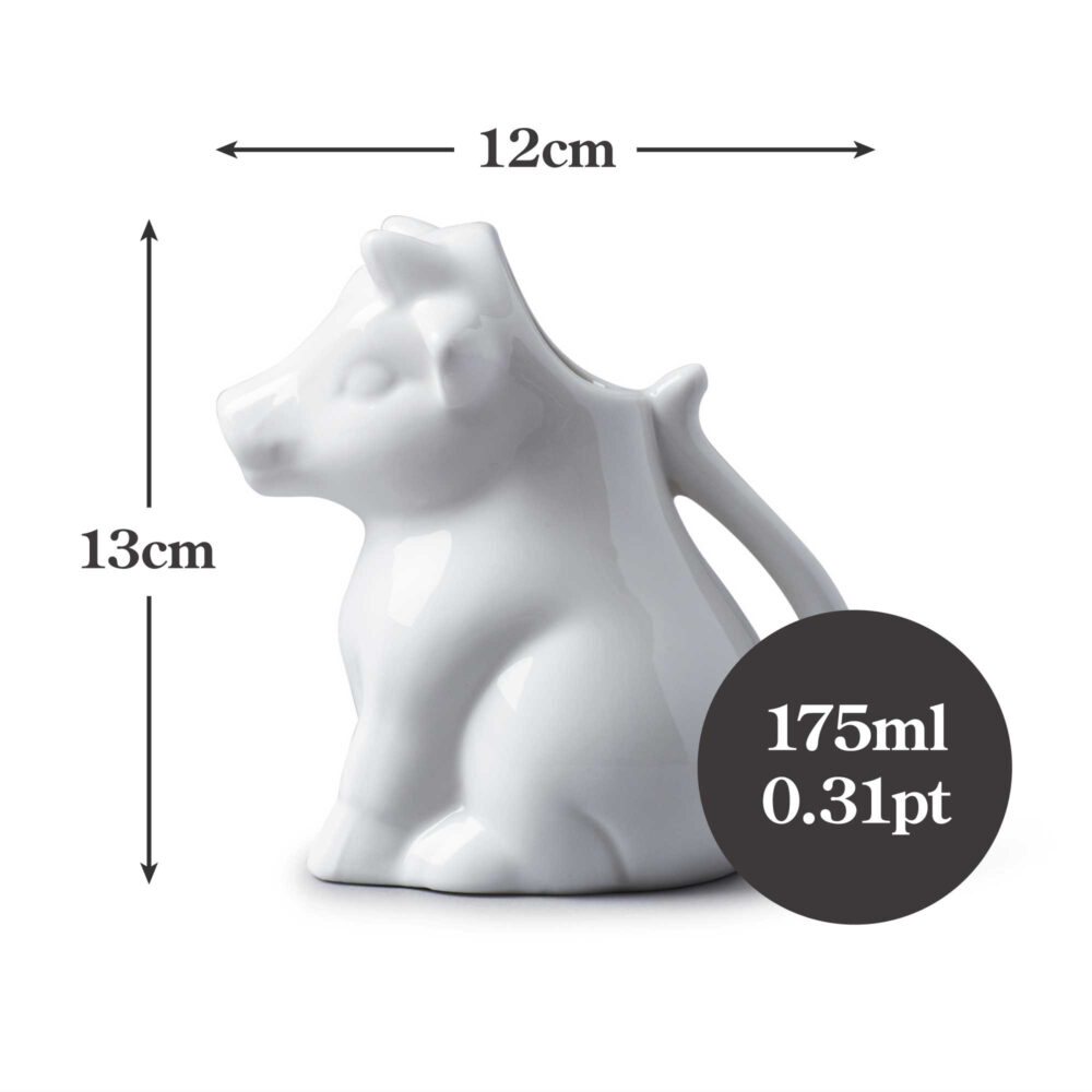 WM Bartleet & Sons 175ml Porcelain Cow Milk Jug -  White