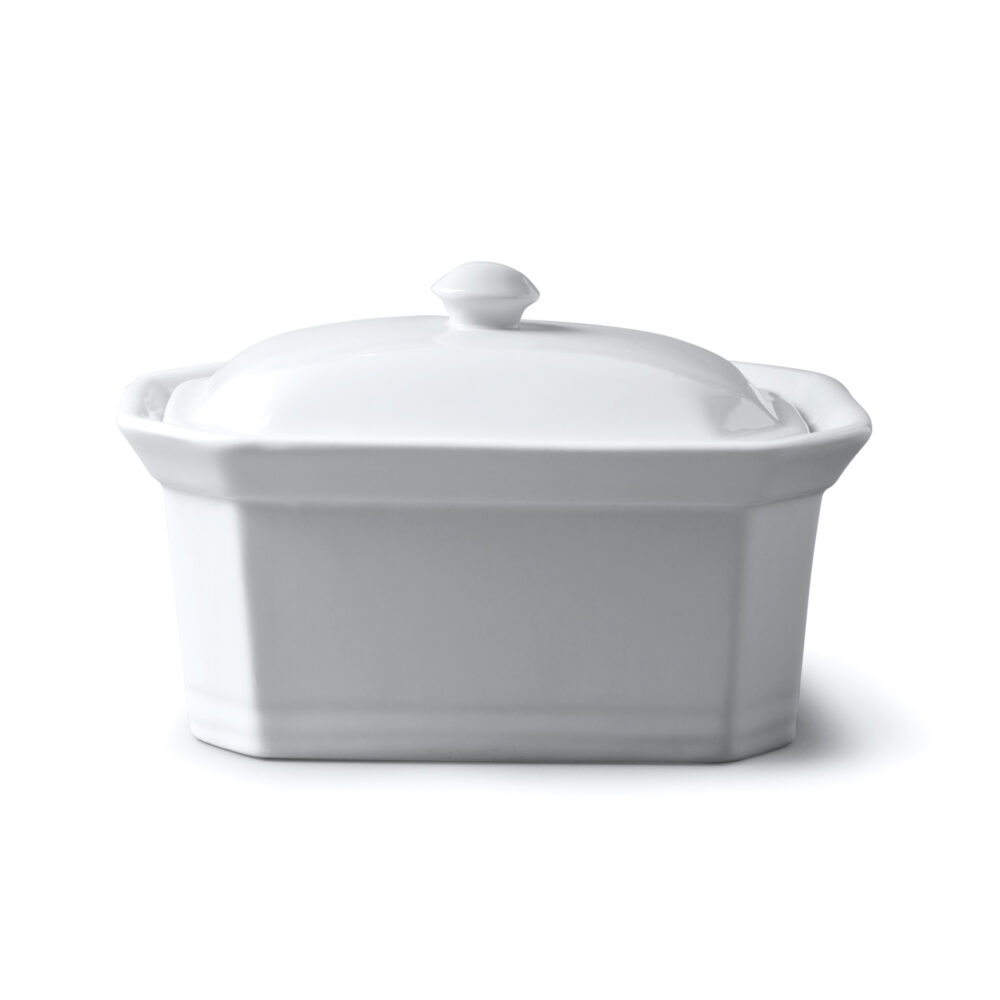 WM Bartleet & Sons 18 x 14cm Porcelain Butter Dish -  White