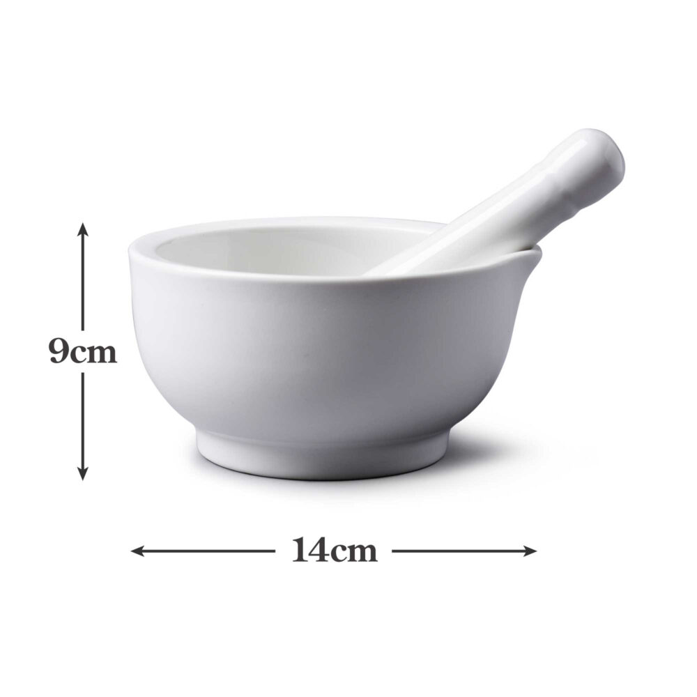 WM Bartleet & Sons 11cm Porcelain Mortar & Pestle - White