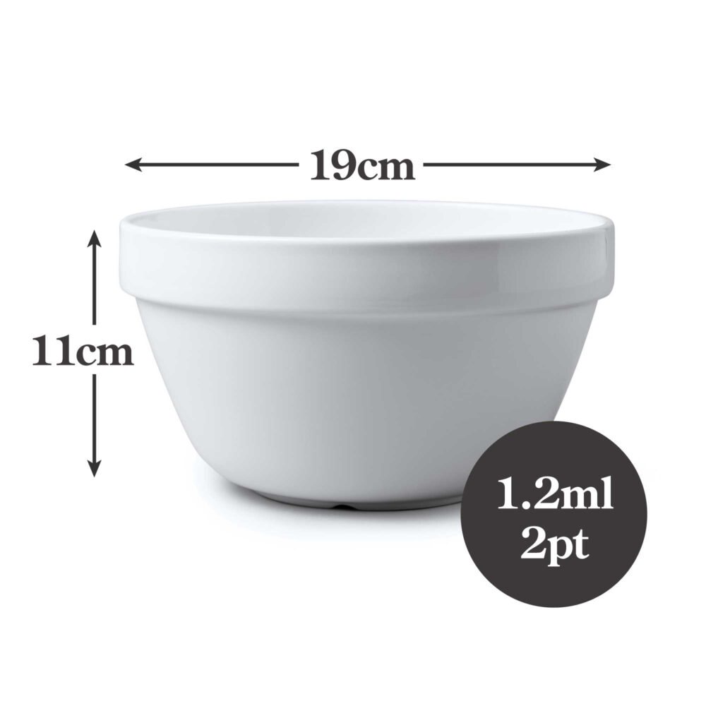 WM Bartleet & Sons 13cm, 375ml Porcelain Pudding Bowl -  White