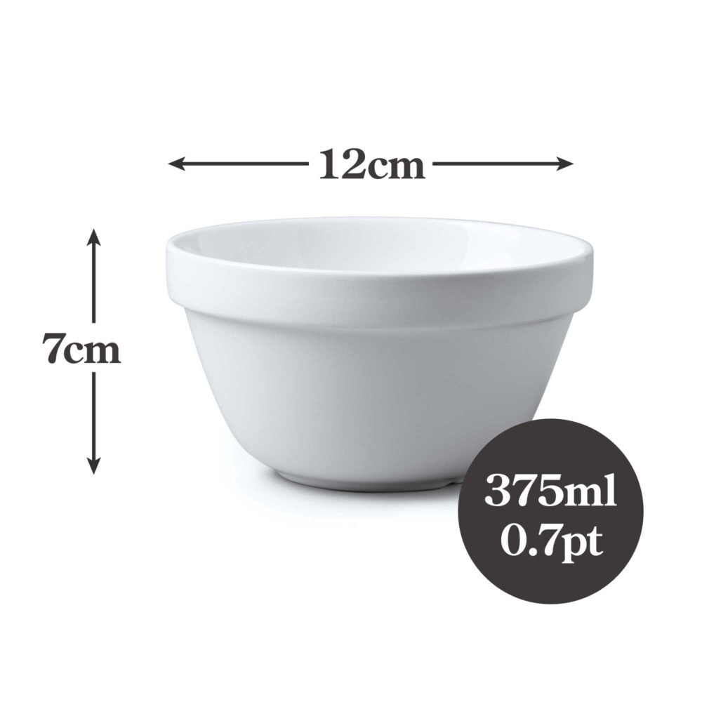 WM Bartleet & Sons 13cm, 375ml Porcelain Pudding Bowl -  White