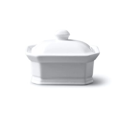 WM Bartleet & Sons 11 x 9cm Porcelain Butter Dish -  White