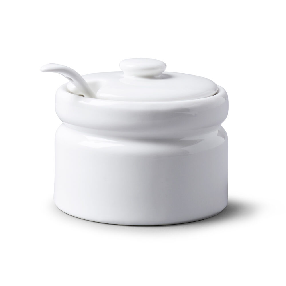 WM Bartleet & Sons 10 x 8cm Porcelain Sugar, Jam Pot -  White