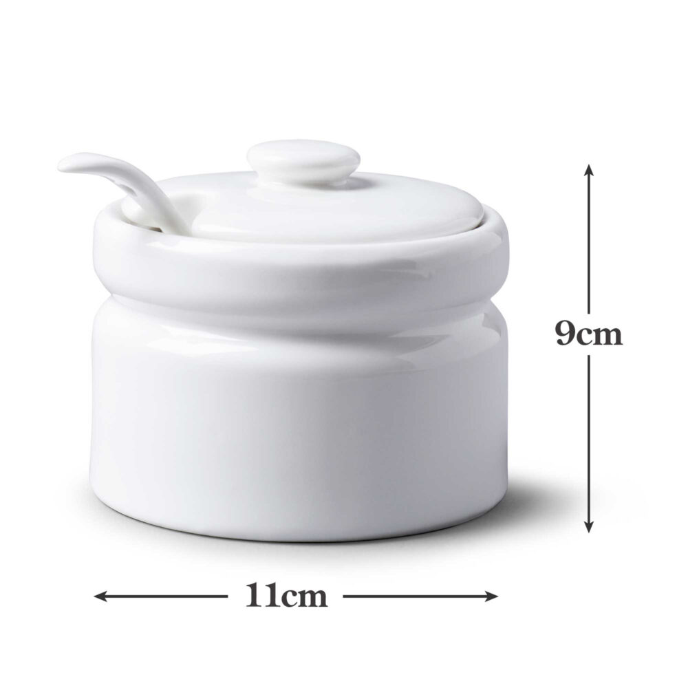 WM Bartleet & Sons 10 x 8cm Porcelain Sugar, Jam Pot -  White