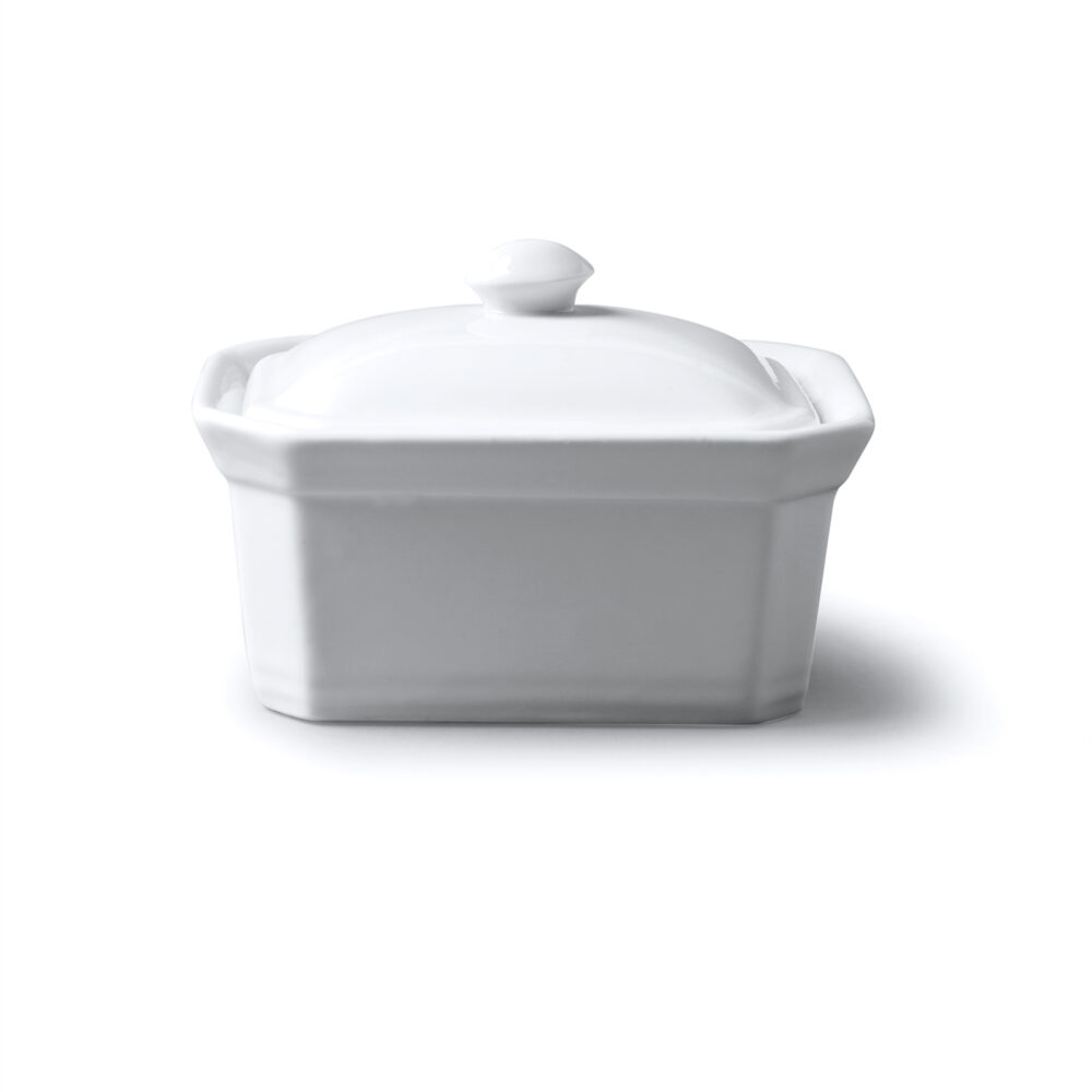 WM Bartleet & Sons 14 x 11cm Porcelain Butter Dish -  White