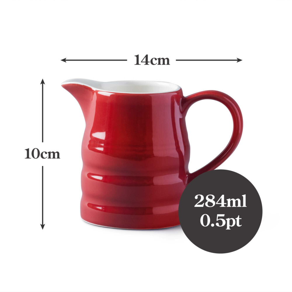 WM Bartleet & Sons 0.5 Pint Porcelain Churn Jug -  Red