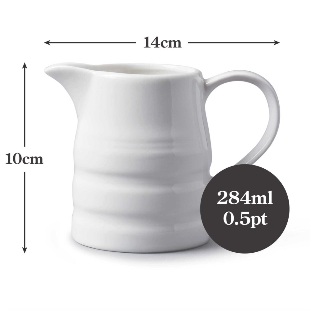 WM Bartleet & Sons 0.5 Pint Porcelain Churn Jug -  White