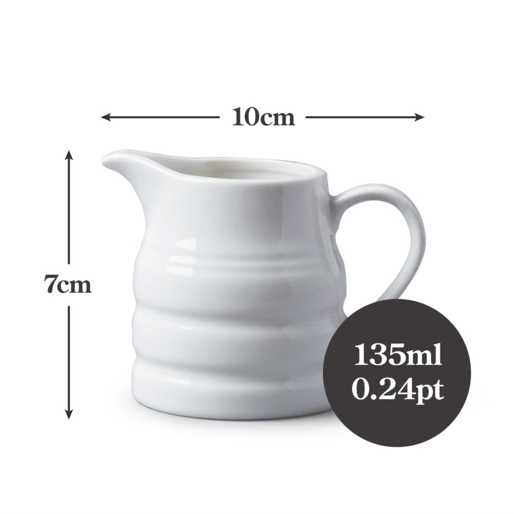 WM Bartleet & Sons 135ml Porcelain Churn Jug -  White