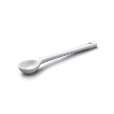 WM Bartleet & Sons 11cm Porcelain Mustard, Salt Spoon -  White