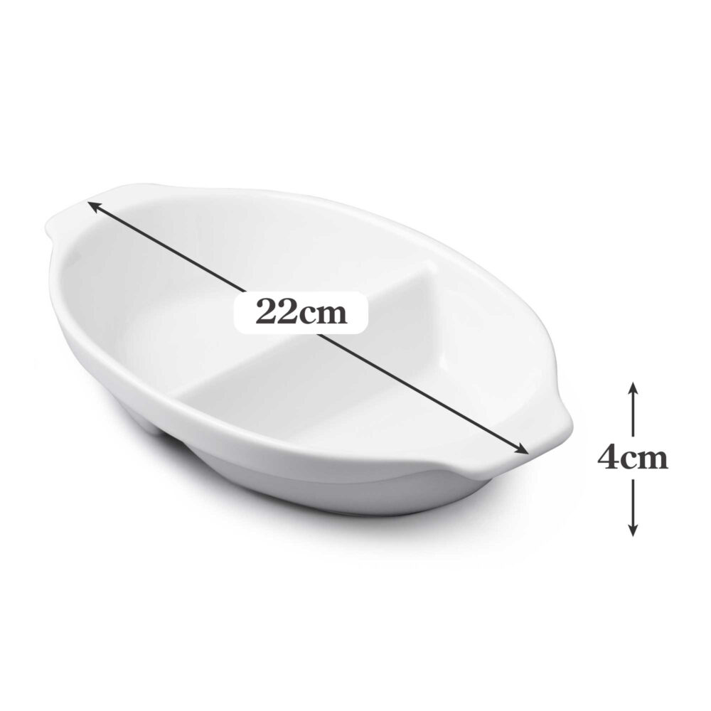 WM Bartleet & Sons 22cm Porcelain Divider Dish -  White