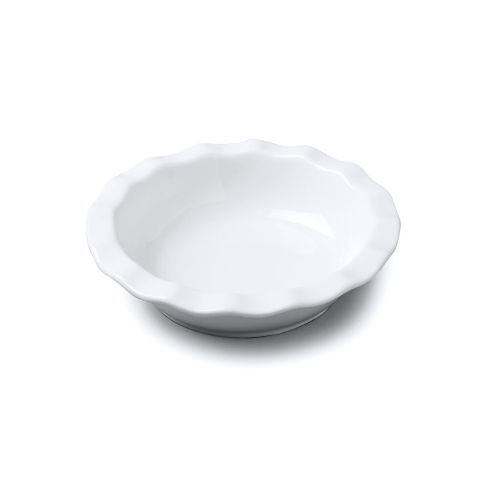 WM Bartleet & Sons 16cm Porcelain Crinkle Edged Pie Dish - White