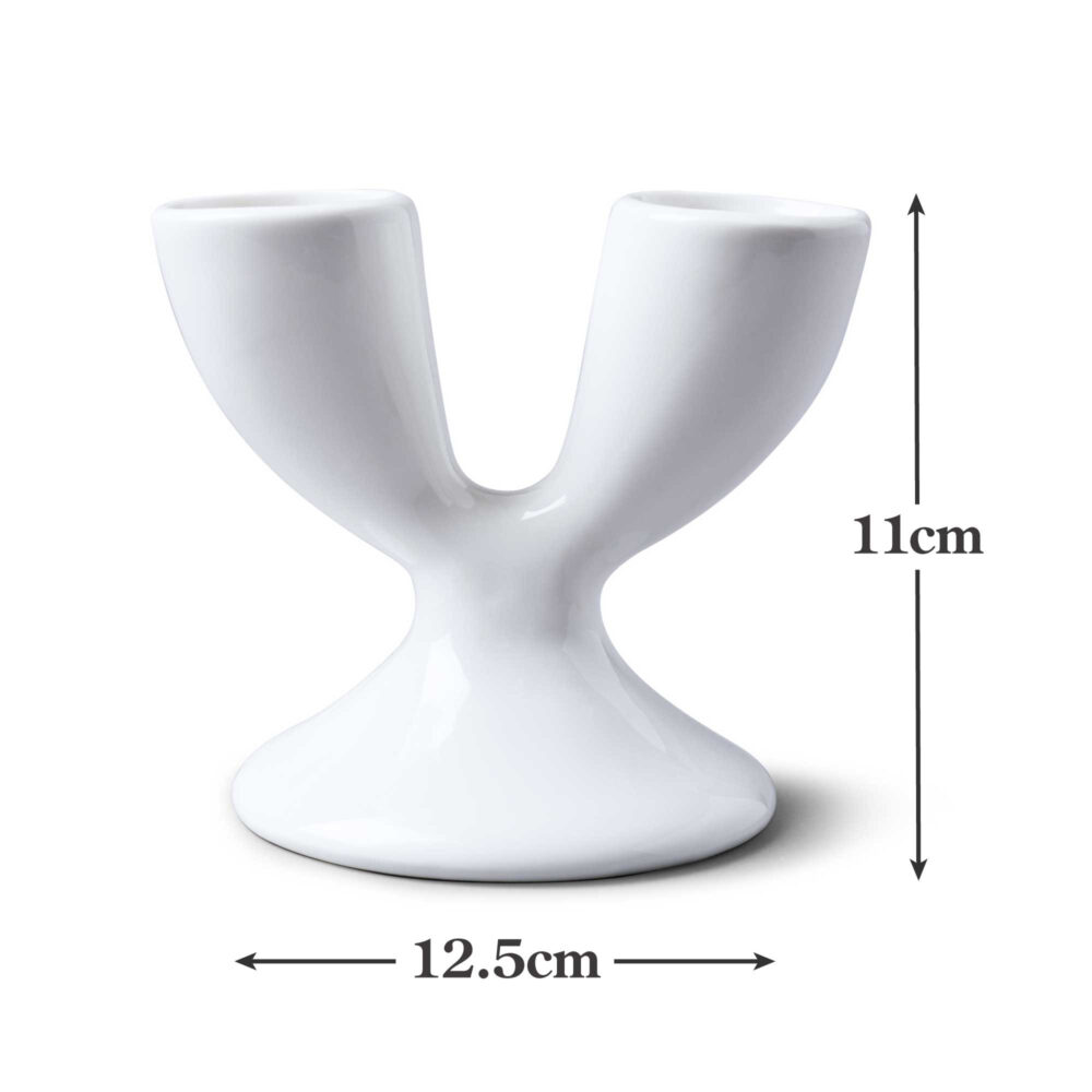 WM Bartleet & Sons Porcelain Double Egg Cup -  White