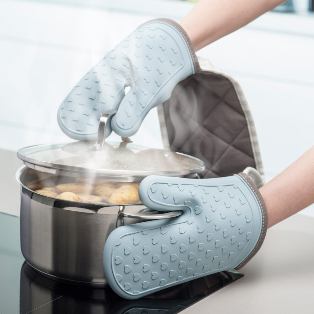 Zeal Silicone SteamStop Double Oven Glove -  Duck Egg Blue