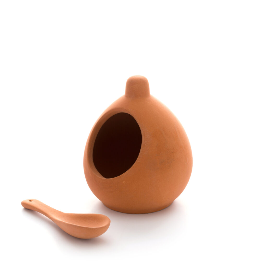 Dexam Terracotta Salt Cellar with Spoon