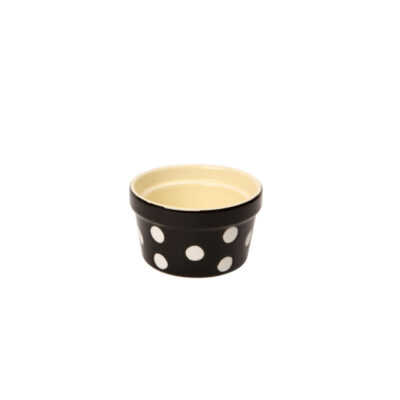 Dexam Round Polka Ramekin - Black - 8cm