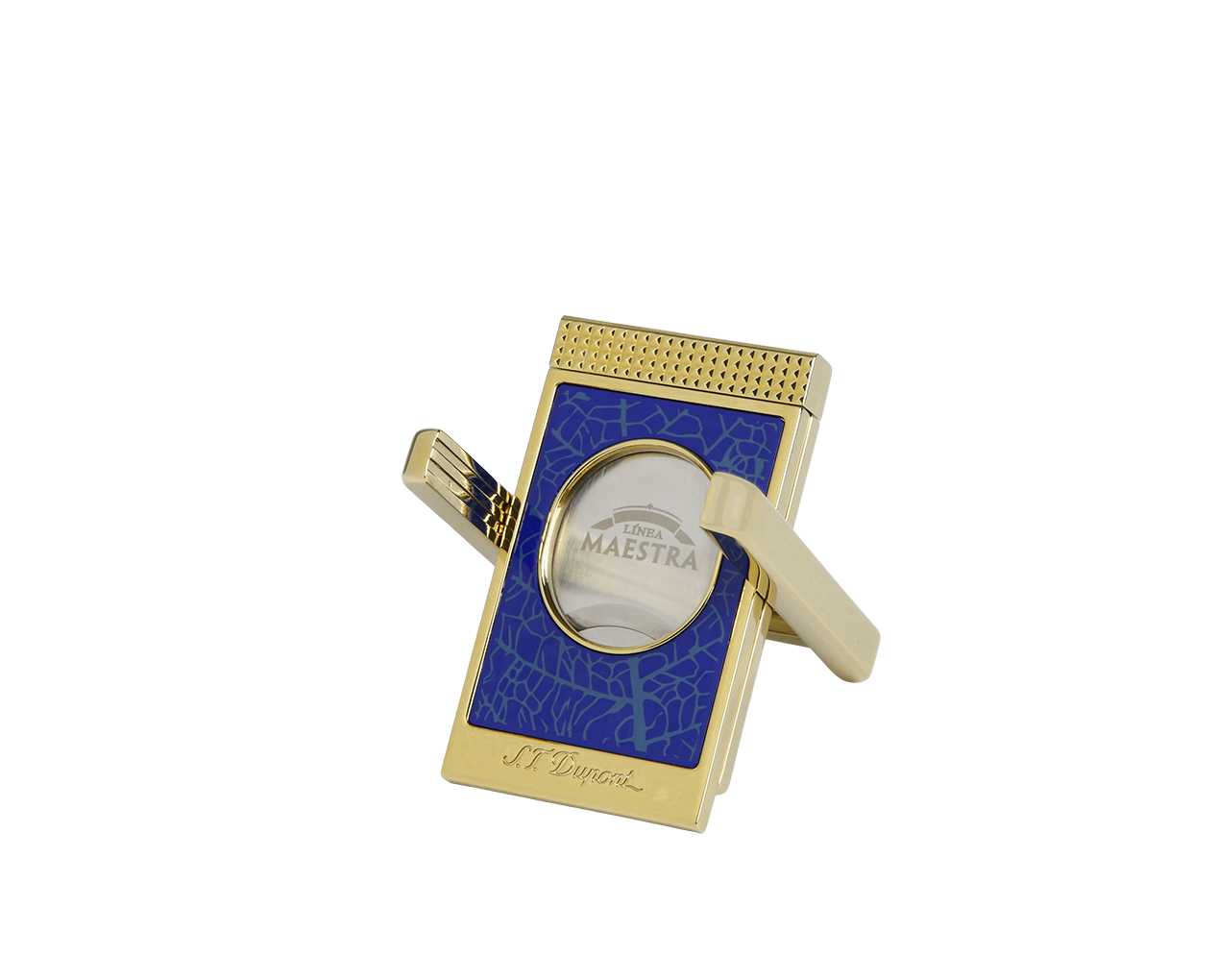 S.T. Dupont Limited Edition Partagas Cigar Cutter & Stand - Gold