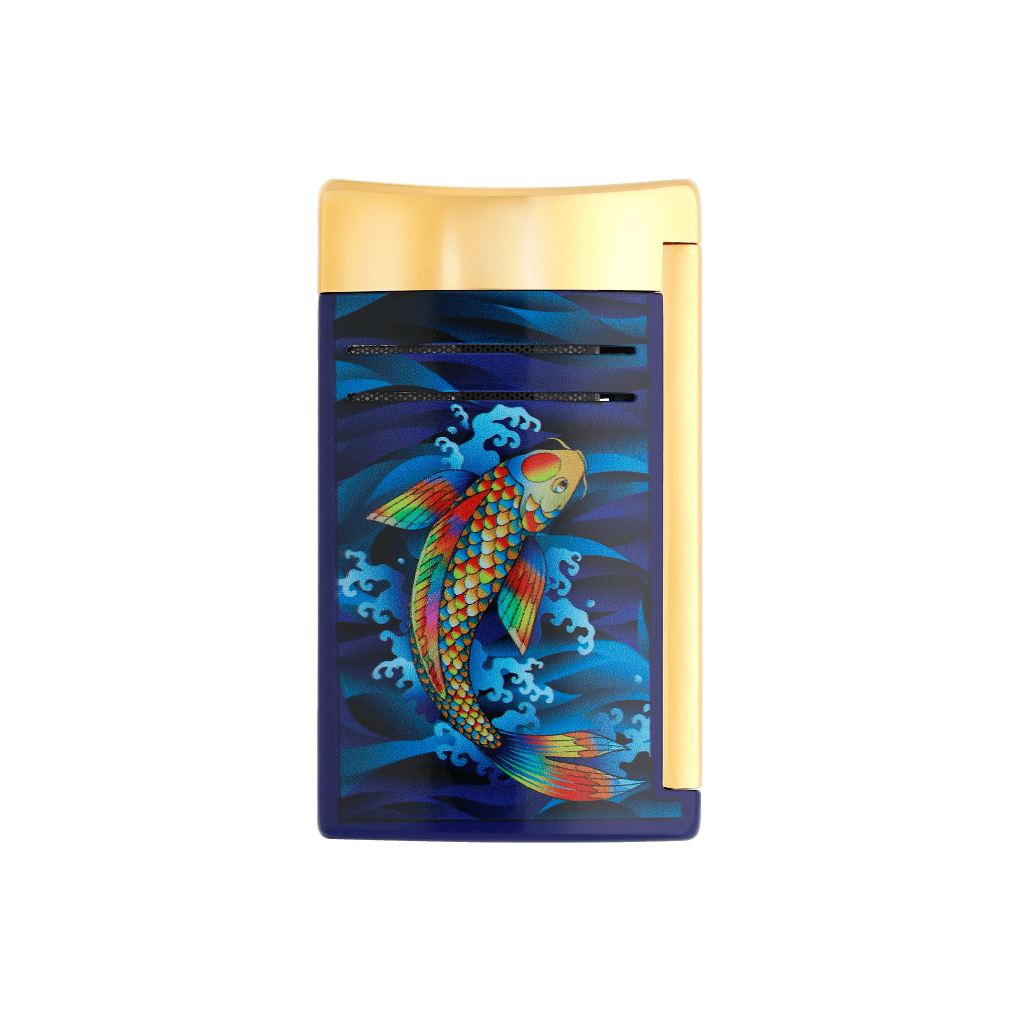 S.T. Dupont Koi Fish Maxijet Lighter - Blue & Gold