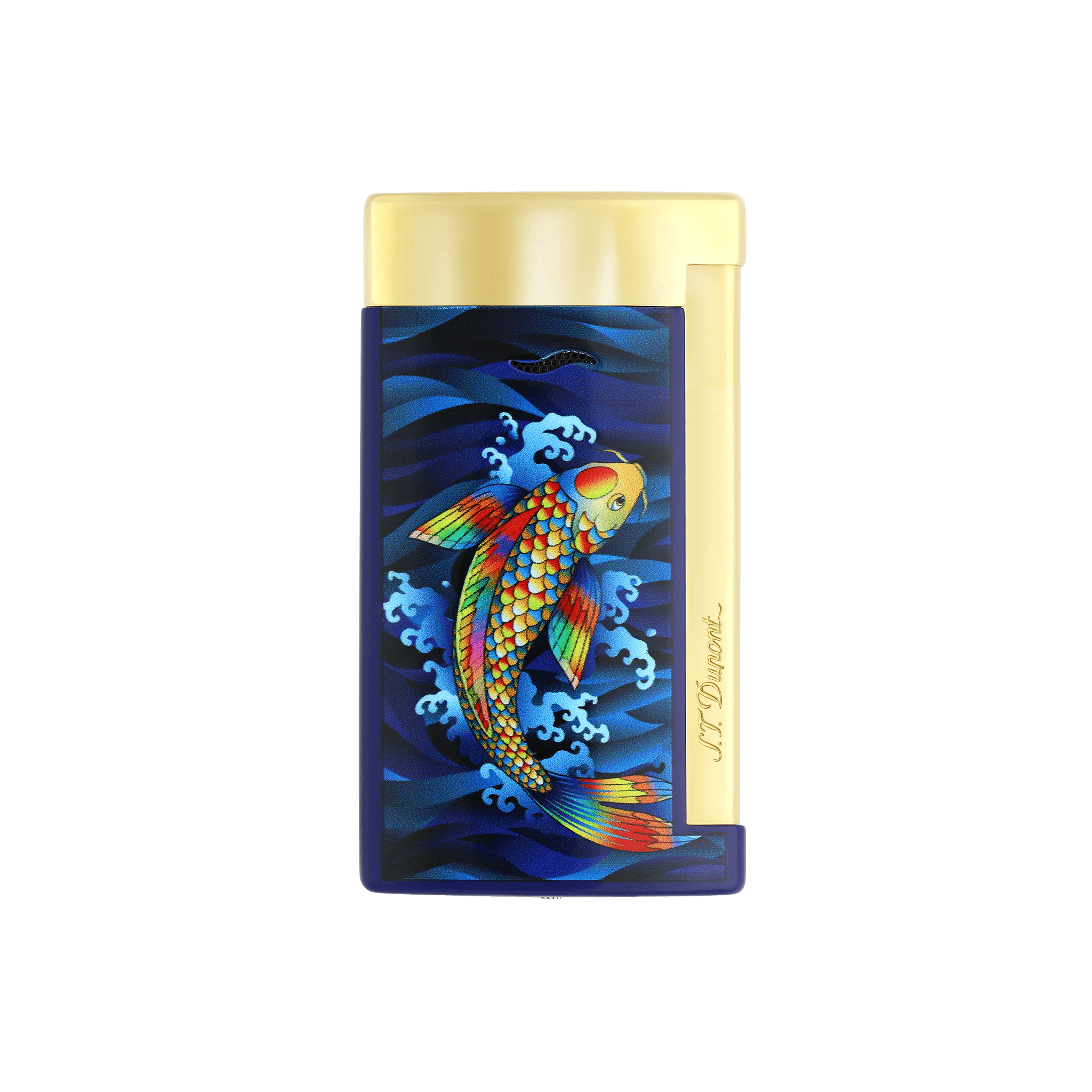 S.T. Dupont Koi Fish Slim 7 Lighter - Blue & Gold