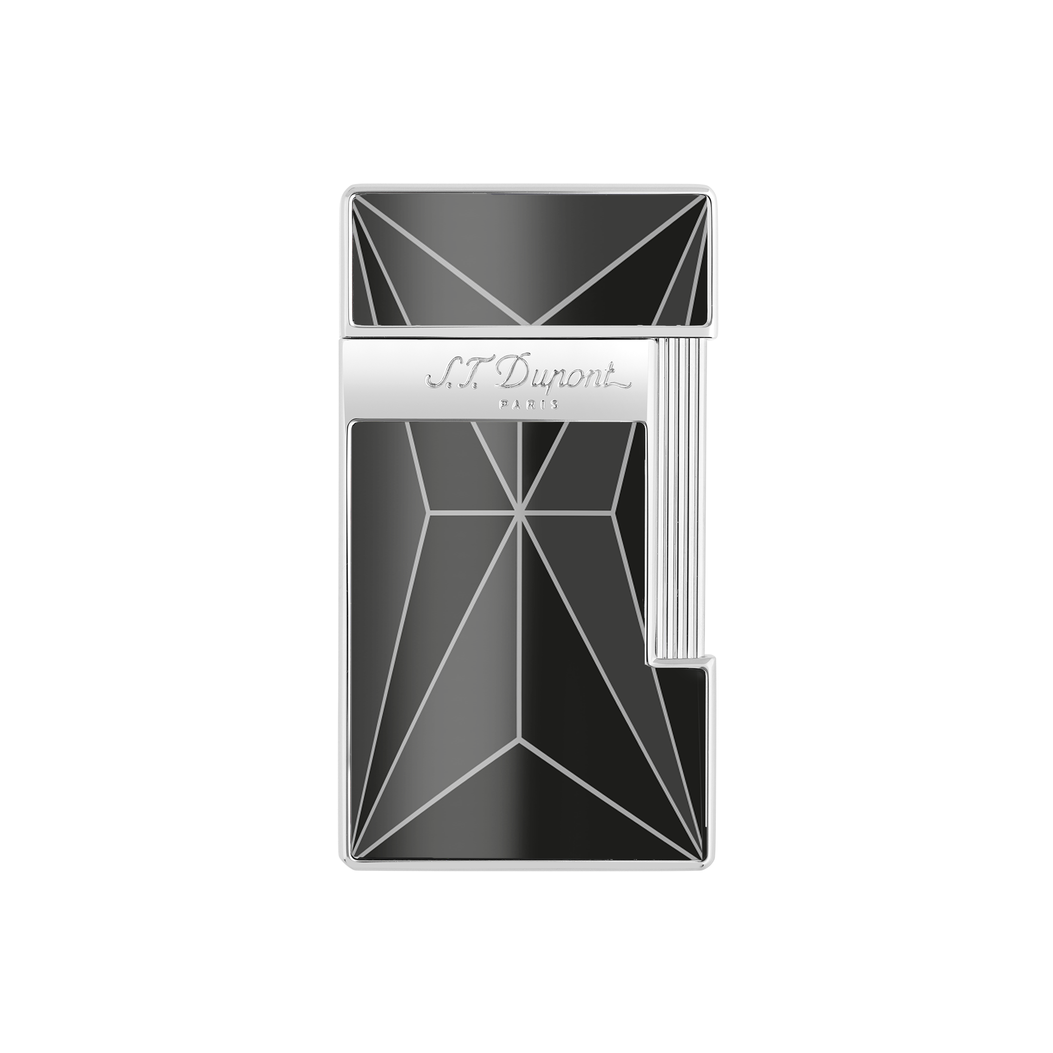 S.T. Dupont Fire X Slimmy Lighter - Black & Chrome